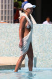 Tara Reid looking good in bikini by the Pool in Cancun